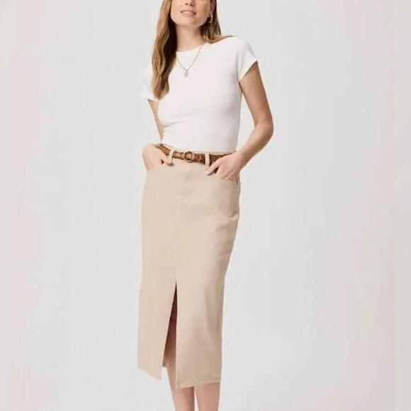 PAIGE Dresses & Skirts - NEW PAIGE angela midi skirt in soft beige